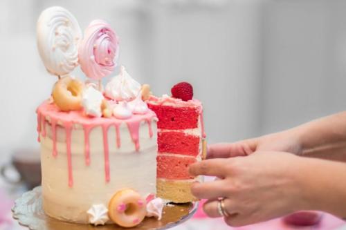 l'interno della drip cake, questo effetto si chiama ombré